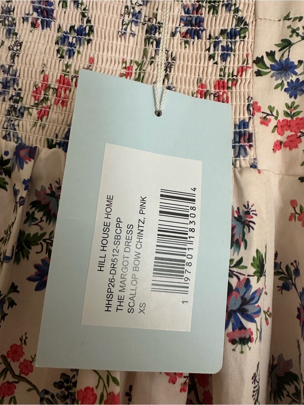 NWT Hill House Home The Margot Midi Dress Scallop Bow Chintz Pink XS - Picture 10 of 10